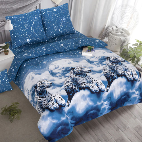 картинка Комплекты постельного белья (кпб) поплин Созвездие леопарда от производителя АртПостель