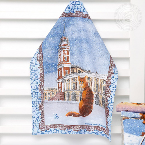 картинка Набор полотенец из рогожки Питерские коты от производителя АртПостель