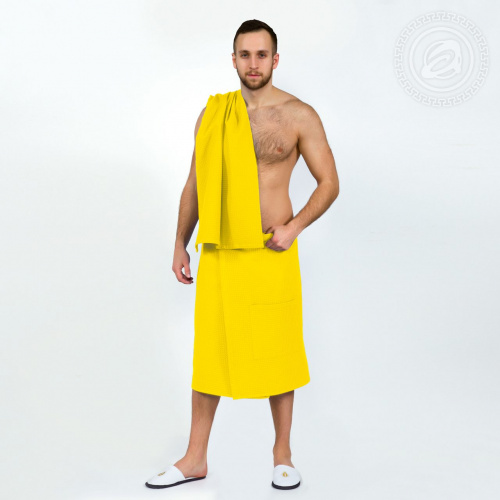 картинка Набор для бани и сауны мужской желтый от производителя АртПостель