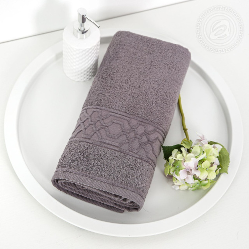 картинка Полотенце махровое "Ажур" (темно-серый) от производителя АртПостель