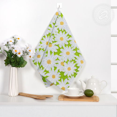 картинка Полотенца из рогожки София (зелёная) от производителя АртПостель