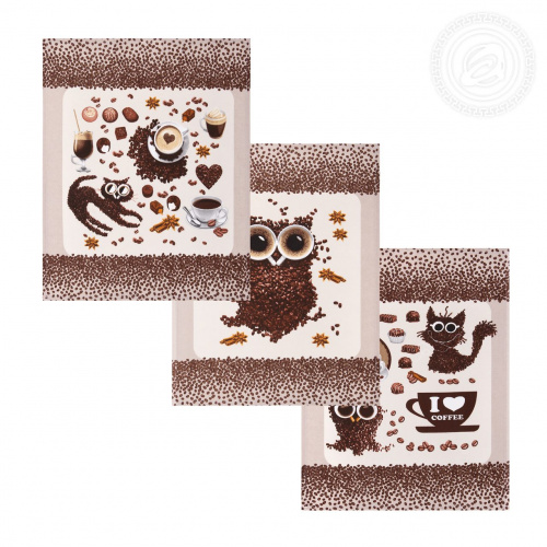 картинка Набор полотенец из рогожки "Кофе-Брейк" от производителя АртПостель