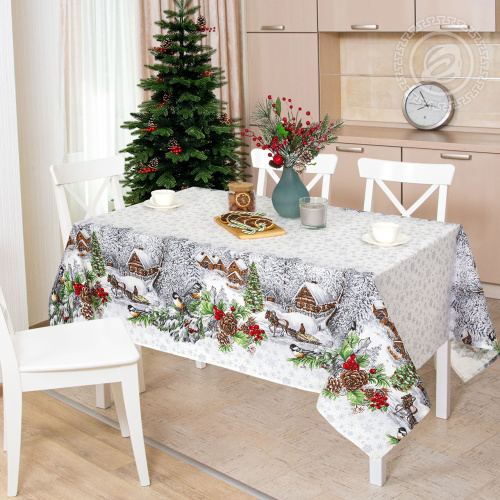 картинка Скатерть из рогожки Студёная пора скатерть от производителя АртПостель