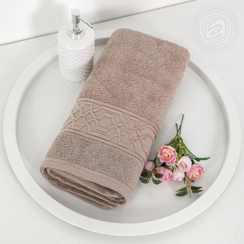 картинка Полотенце махровое "Ажур" (бежевый) от производителя АртПостель