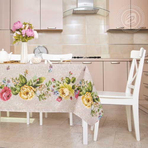 картинка Скатерть из рогожки Пионы от производителя АртПостель
