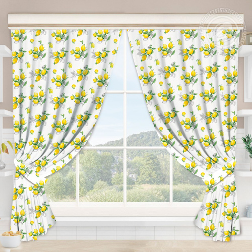 картинка Шторы для кухни с подхватом Лимоны от производителя АртПостель