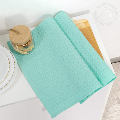 картинка Вафельное полотенце «Эмилия» мятное от производителя АртПостель